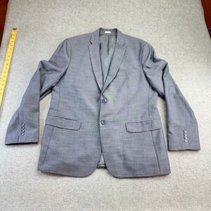 Calvin Klein Men's Gray Two Button Blazer XL‎ Polyester Textured Suit Jacket